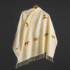 Handwoven Cotton Shawl with Traditional Embroidery