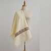 Handwoven Cotton Shawl with Traditional Border Embroidery
