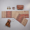 Handwoven Innaphi – Beige with Red & Peach Traditional Motifs