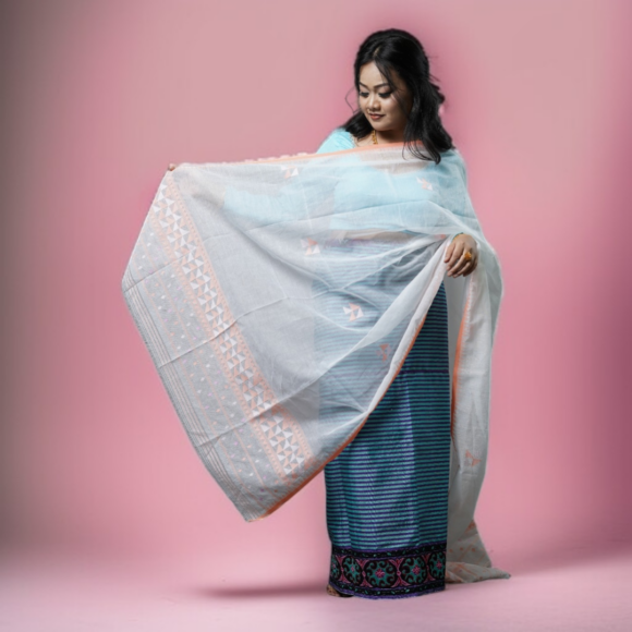 Silk Shawl - Rani Innaphi with Floral Motif