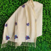 Cream Shawl with Multicolor Floral Motifs