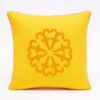 Premium Yellow Cotton Embroidered Cushion